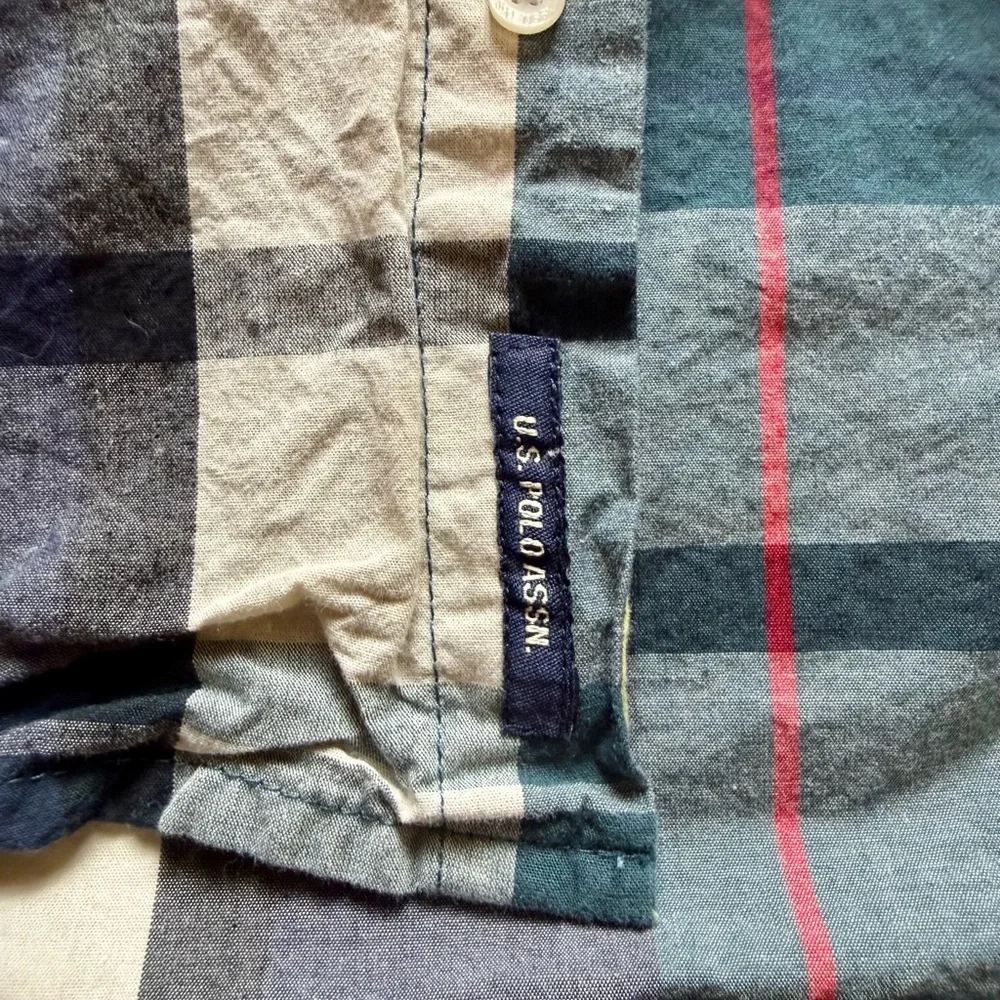 U.S. Polo Assn. Men's Multicolor‎ Plaid Shirt Size XL (0022)A7